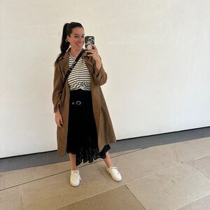 Burberry Peacoat Jacket Heavyweight Alpaca Wool Nova Check Plaid Vintage Tan 8 L